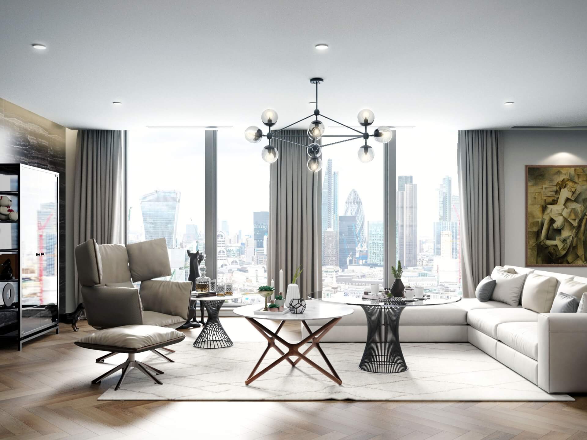 リビングとソファーと大きな窓